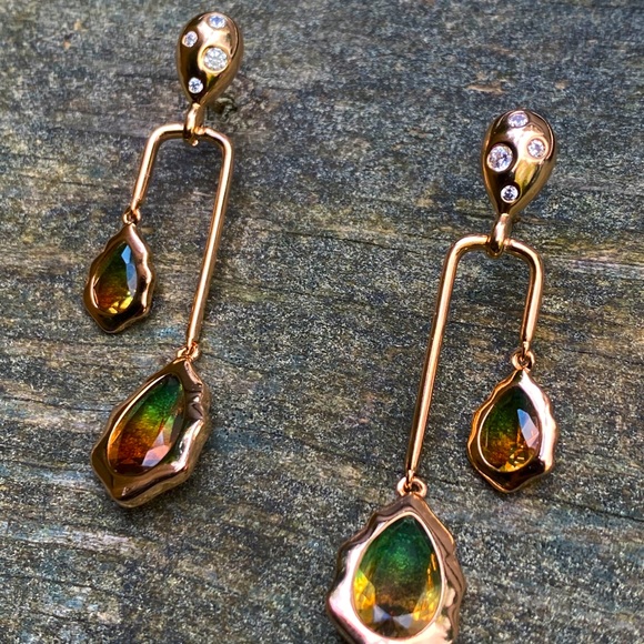 Anthropologie Jewelry - NEW Multi Colored Gemstone & Crystal Drop Earrings
